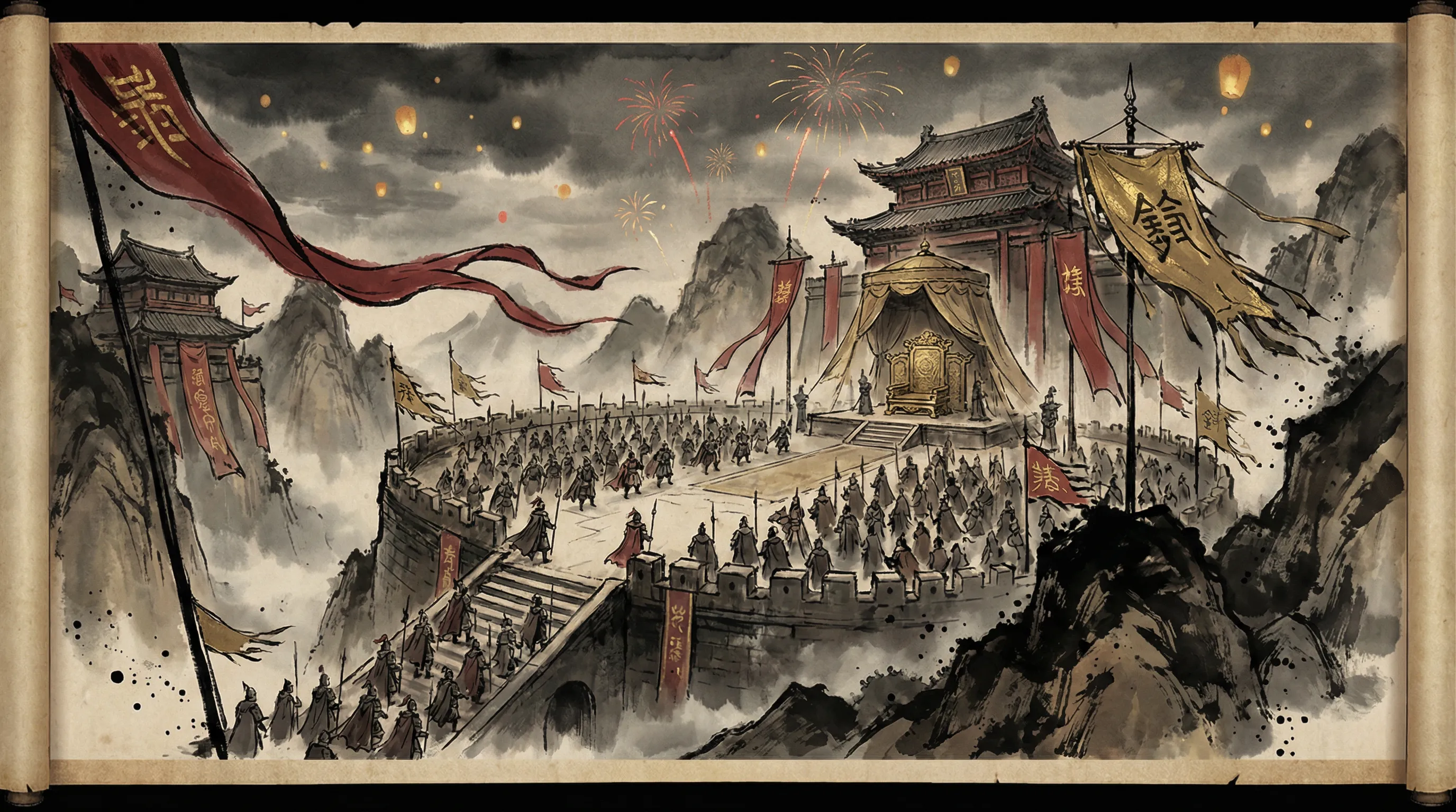 武林大会万人竞技的壮观场面